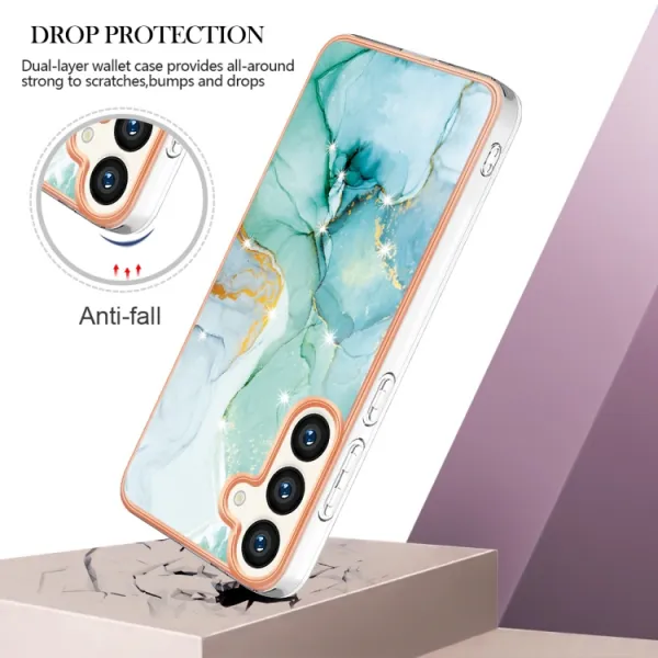 IMD MARBLE Ochranný kryt pre Samsung Galaxy S24 Plus 5G GREEN