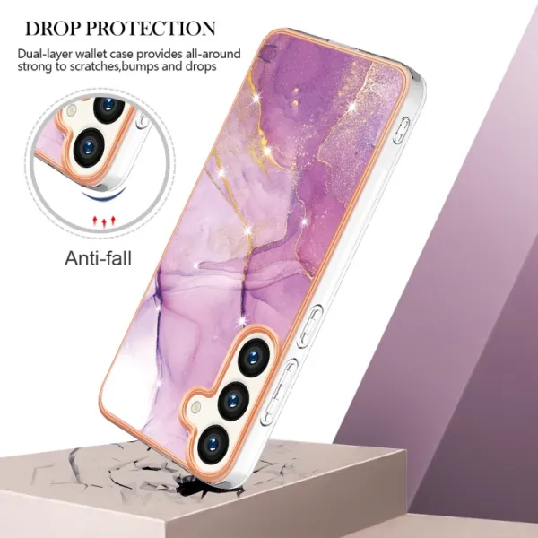 IMD MARBLE Ochranný kryt pre Samsung Galaxy S24 Plus 5G PURPLE