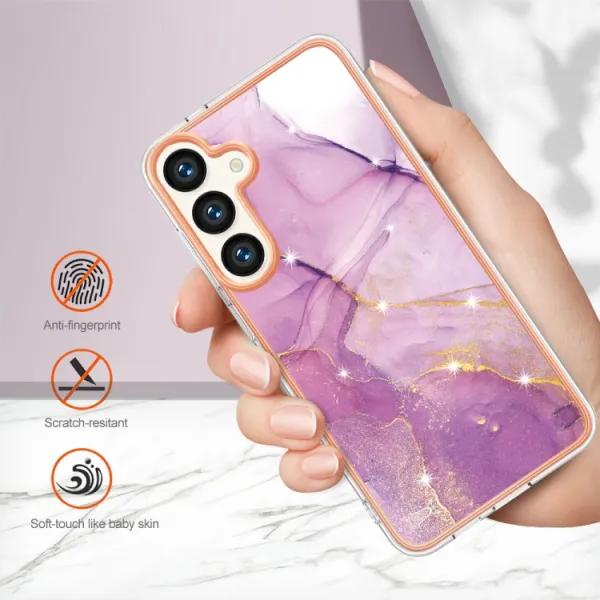 IMD MARBLE Ochranný kryt pre Samsung Galaxy S24 Plus 5G PURPLE
