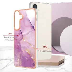 IMD MARBLE Ochranný kryt pre Samsung Galaxy S24 Plus 5G PURPLE