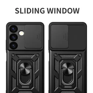 RING CAMERA Kryt s držiakom pre Samsung Galaxy S24 Plus 5G modrý