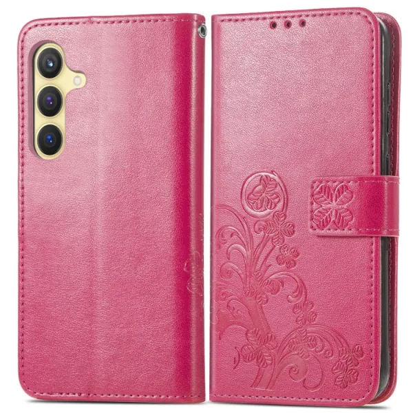 ART FLOWERS Peňaženkový obal pre Samsung Galaxy S24 Plus 5G tmavoružový