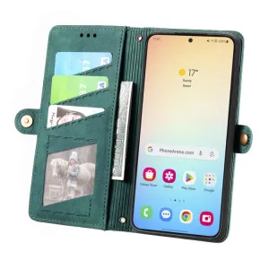 GEOM Peňaženkové puzdro pre Samsung Galaxy S24 Plus 5G zelené
