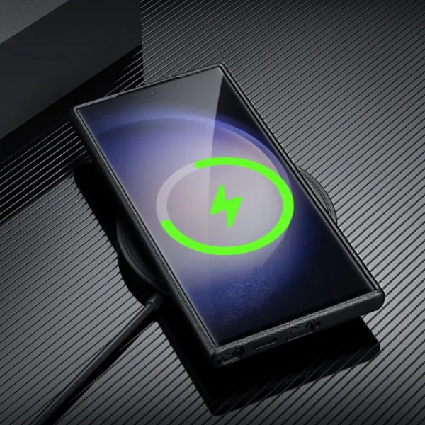 LEATHER MAGSAFE Ochranný kryt pre Samsung Galaxy S24 Plus 5G šedý