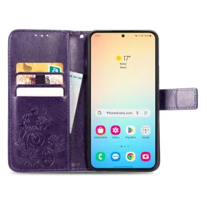ART FLOWERS Peňaženkový obal pre Samsung Galaxy S24 Plus 5G fialový