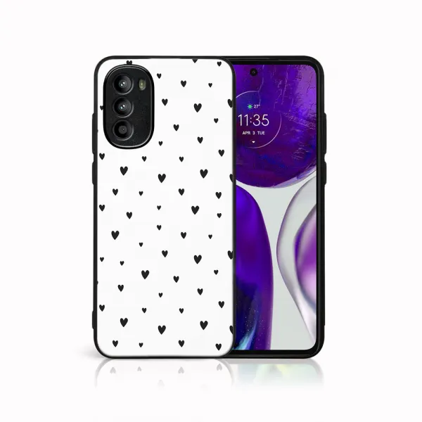 MY ART Ochranný obal pre Motorola Moto G62 5G BLACK HEARTS (167)