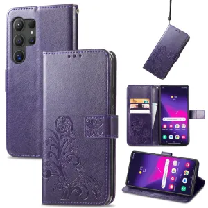 ART FLOWERS Peňaženkový obal pre Samsung Galaxy S24 Ultra 5G fialový
