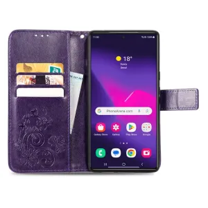 ART FLOWERS Peňaženkový obal pre Samsung Galaxy S24 Ultra 5G fialový