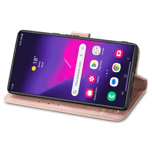 ART FLOWERS Peňaženkový obal pre Samsung Galaxy S24 Ultra 5G svetloružový