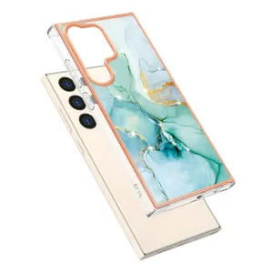 IMD MARBLE Ochranný kryt pre Samsung Galaxy S24 Ultra 5G GREEN