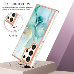 IMD MARBLE Ochranný kryt pre Samsung Galaxy S24 Ultra 5G GREEN