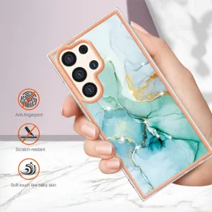 IMD MARBLE Ochranný kryt pre Samsung Galaxy S24 Ultra 5G GREEN
