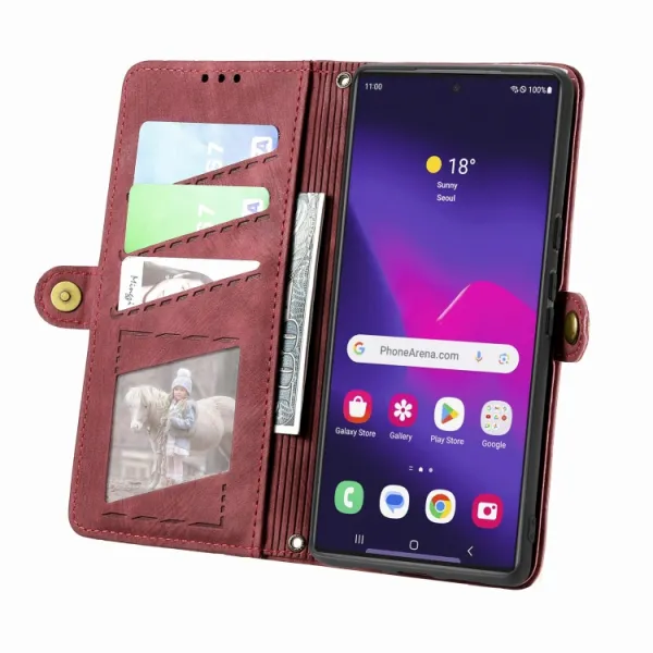 GEOM Peňaženkové puzdro pre Samsung Galaxy S24 Ultra 5G červené
