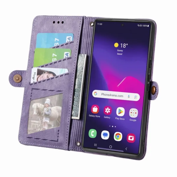 GEOM Peňaženkové puzdro pre Samsung Galaxy S24 Ultra 5G fialové