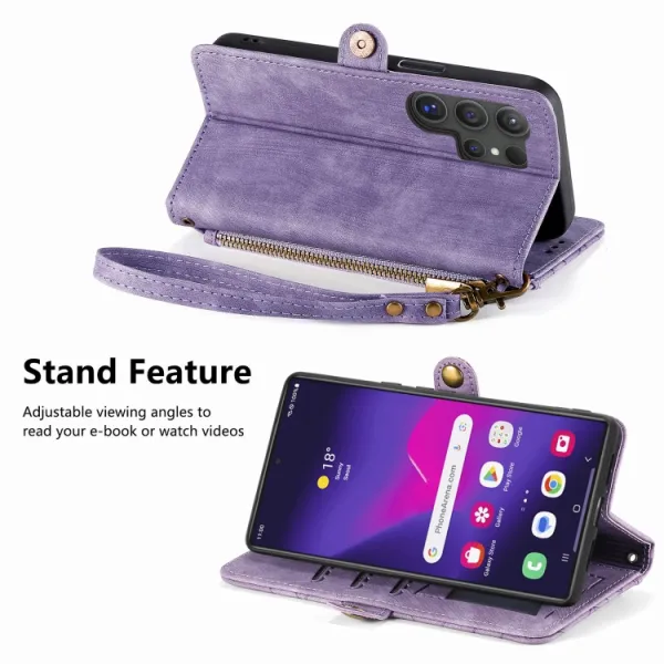 GEOM Peňaženkové puzdro pre Samsung Galaxy S24 Ultra 5G fialové