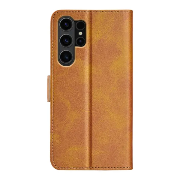 SIDE Peňaženkové puzdro pre Samsung Galaxy S24 Ultra 5G svetlohnedé