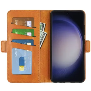 SIDE Peňaženkové puzdro pre Samsung Galaxy S24 Ultra 5G svetlohnedé