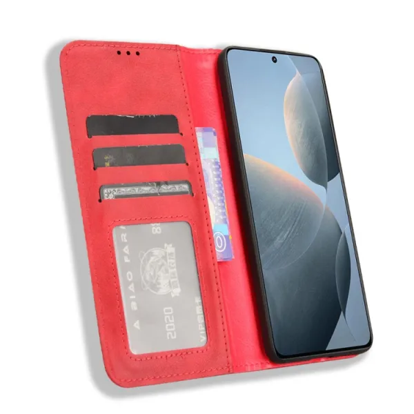 BUSINESS Peňaženkový kryt pre Xiaomi Poco X6 Pro 5G červený