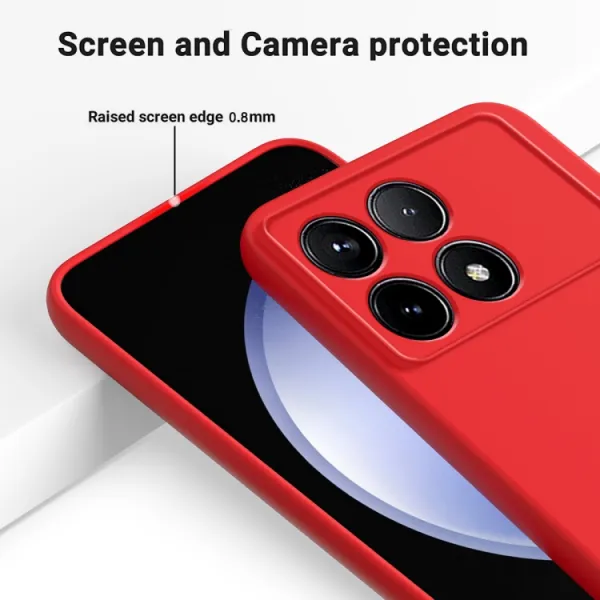 RUBBER Ochranný kryt pre Xiaomi Poco F6 Pro červený