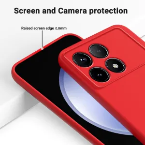 RUBBER Ochranný kryt pre Xiaomi Poco F6 Pro červený