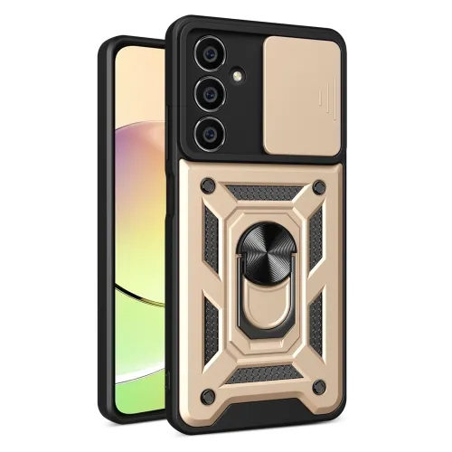 RING CAMERA Kryt s držiakom pre Samsung Galaxy A05s zlatý