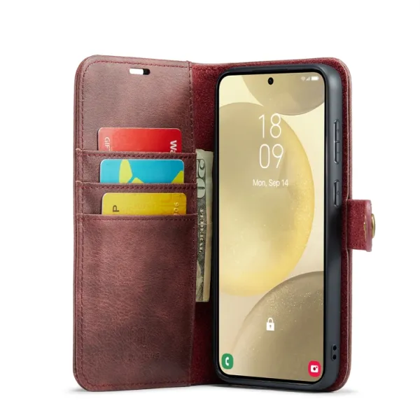 DG.MING Peňaženkový obal 2v1 Samsung Galaxy S24 5G červený