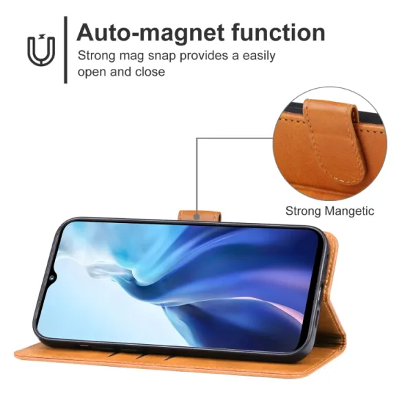 SMOOTH Peňaženkové puzdro pre Oukitel C36 hnedé