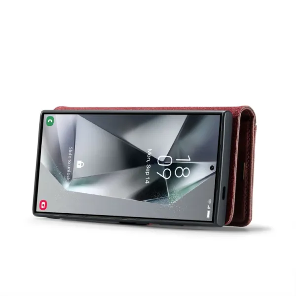 DG.MING Peňaženkový obal 2v1 Samsung Galaxy S24 Ultra 5G červený