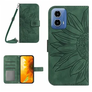 ART SUNFLOWER Peňaženkový obal pre Motorola Moto G34 5G zelený