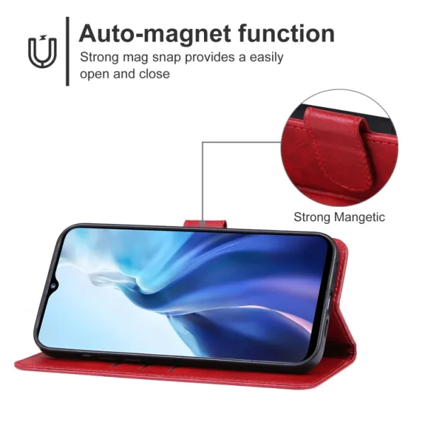 SMOOTH Peňaženkové puzdro pre Oukitel C36 červené