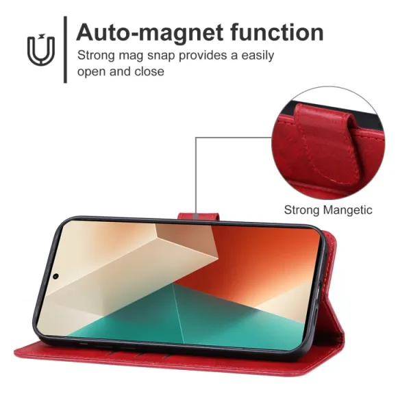 SMOOTH Peňaženkové puzdro pre Xiaomi Redmi Note 13 červené