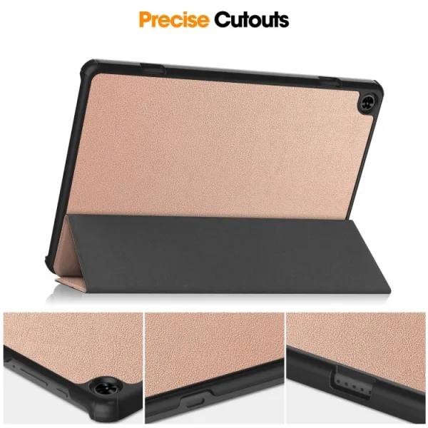 LEATHER Zaklápací kryt pre Teclast T50 ružovozlatý
