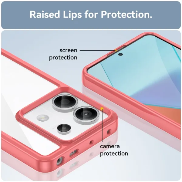 CRYSTAL Ochranný kryt pre Xiaomi Redmi Note 13 Pro 5G / Xiaomi Poco X6 5G červený
