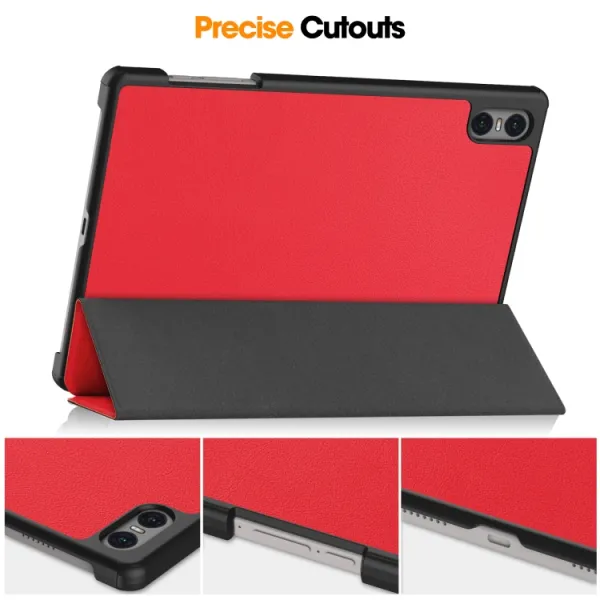 LEATHER Zaklápací kryt pre Teclast T50 Pro červený