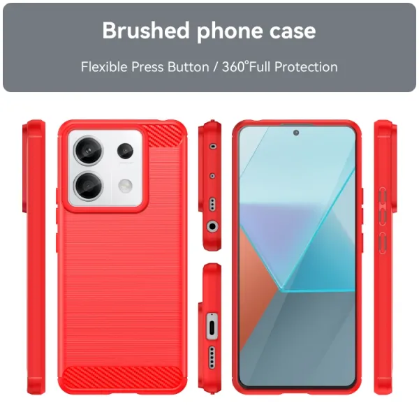 FLEXI TPU Ochranný kryt Xiaomi Redmi Note 13 Pro 5G / Xiaomi Poco X6 5G červený