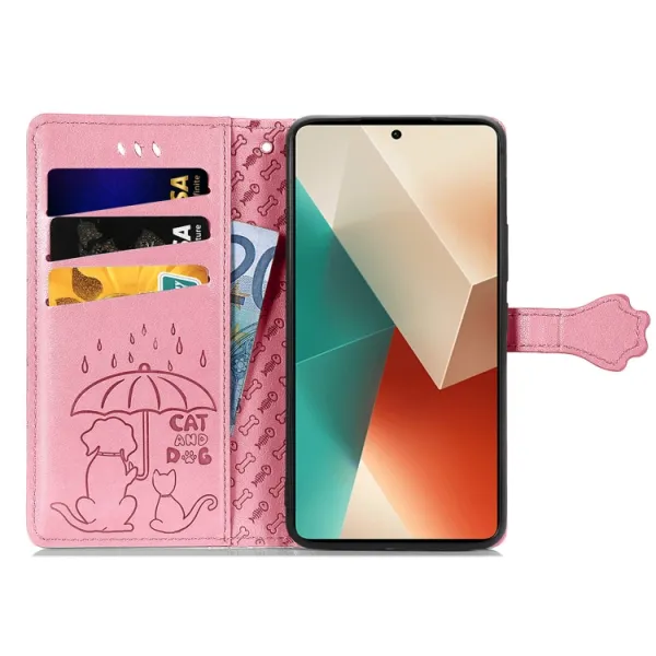 ART ANIMALS Peňaženkový obal pre Xiaomi Redmi Note 13 5G ružový