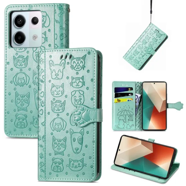 ART ANIMALS Peňaženkový obal pre Xiaomi Redmi Note 13 Pro 5G / Xiaomi Poco X6 5G zelený
