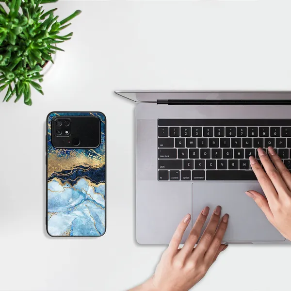 MY ART Ochranný kryt pre Xiaomi Poco C40 BLUE MARBLE (141)