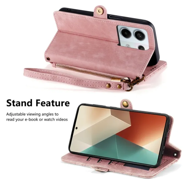 GEOM Peňaženkové puzdro pre Xiaomi Redmi Note 13 Pro ružové