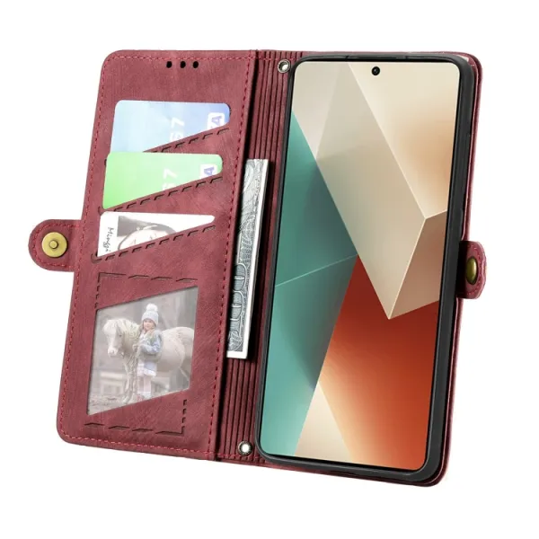 GEOM Peňaženkové puzdro pre Xiaomi Redmi Note 13 červené