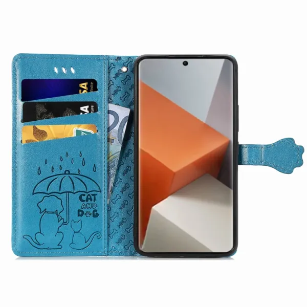 ART ANIMALS Peňaženkový obal pre Xiaomi Redmi Note 13 Pro+ 5G modrý