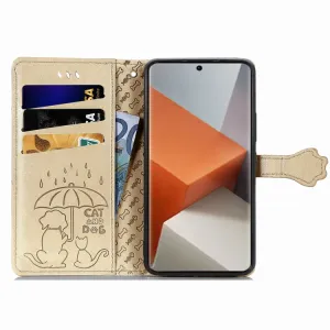 ART ANIMALS Peňaženkový obal pre Xiaomi Redmi Note 13 Pro+ 5G zlatý