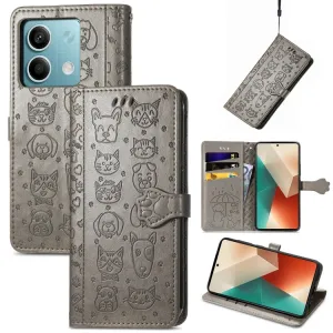 ART ANIMALS Peňaženkový obal pre Xiaomi Redmi Note 13 5G šedý