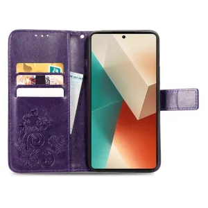 ART FLOWERS Peňaženkový obal pre Xiaomi Redmi Note 13 5G fialový