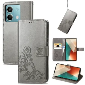 ART FLOWERS Peňaženkový obal pre Xiaomi Redmi Note 13 5G šedý