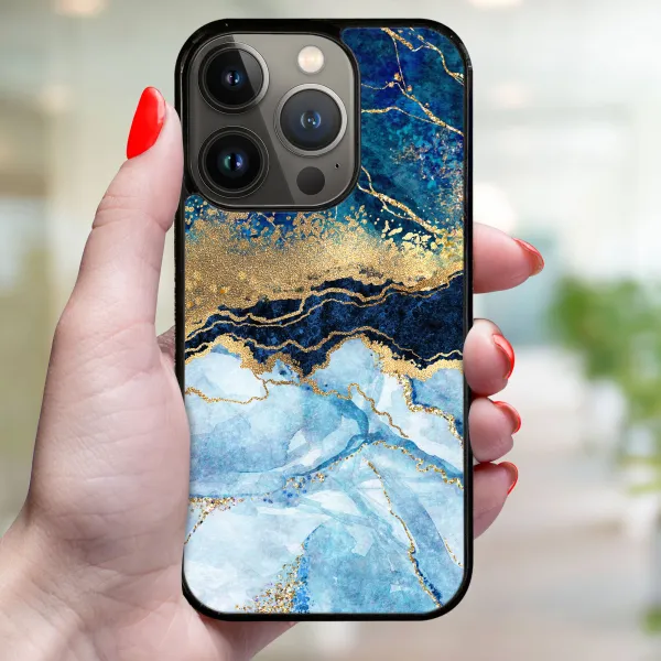 MY ART Ochranný kryt pre Apple iPhone 14 Pro BLUE MARBLE (141)