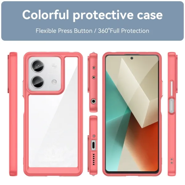 CRYSTAL Ochranný kryt pre Xiaomi Redmi Note 13 5G červený