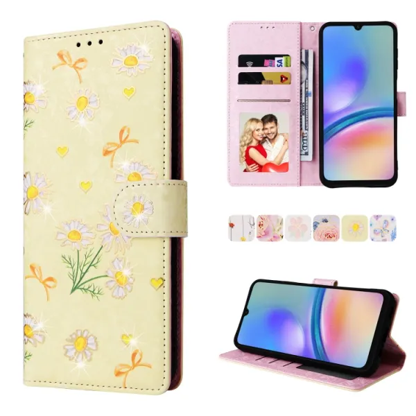 FLOWERY Peňaženkové puzdro pre Samsung Galaxy A05s DAISY