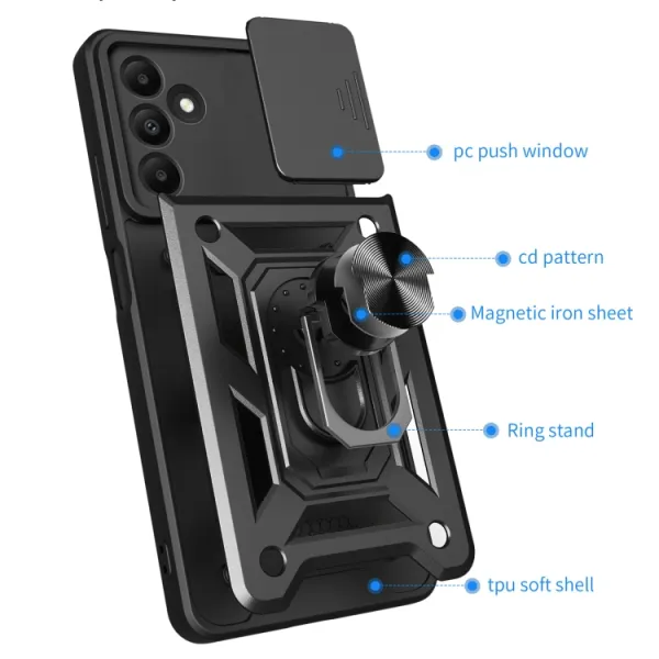 RING CAMERA Kryt s držiakom pre Samsung Galaxy A15 / A15 5G modrý