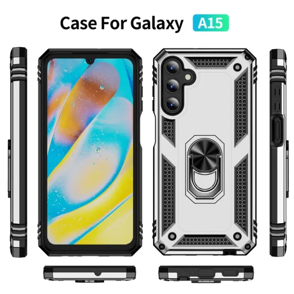 RING Kryt s držiakom pre Samsung Galaxy A15 / A15 5G strieborný